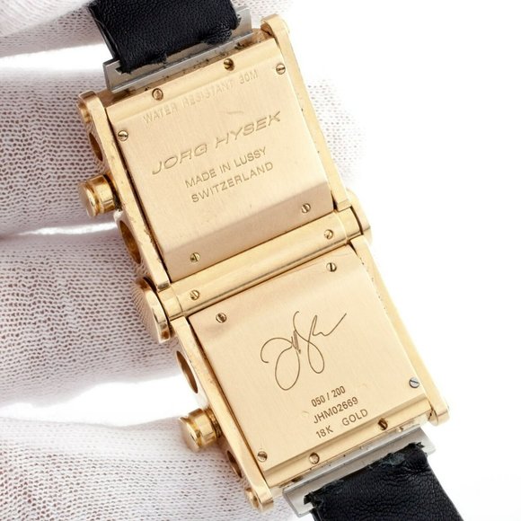 Jorg Hysek 18k Yellow Gold Limited Edition of 200 Dual Time Quartz Watch - Picture 7 of 7